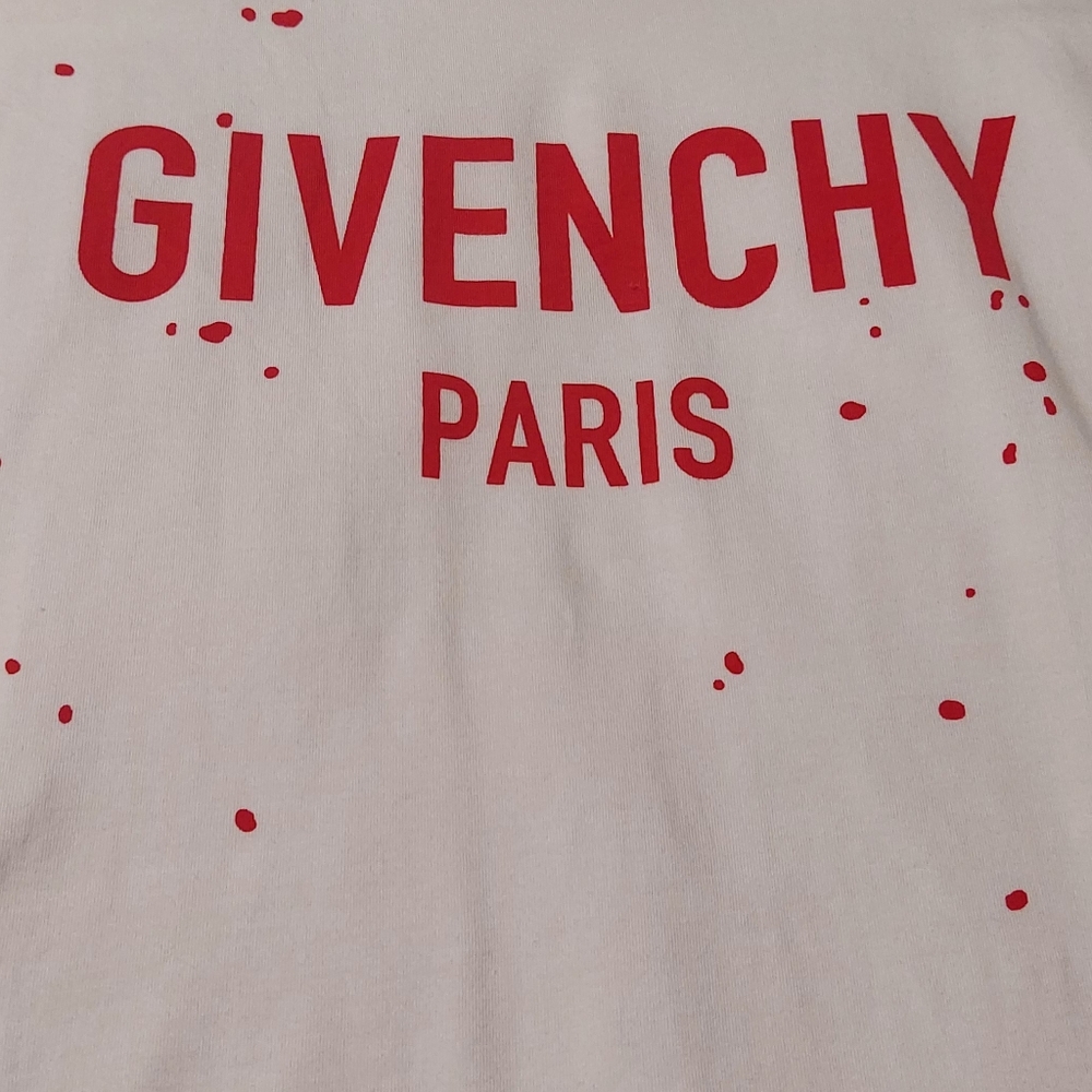 Givenchy White Tee with Red Accents